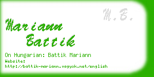 mariann battik business card